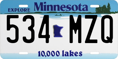 MN license plate 534MZQ