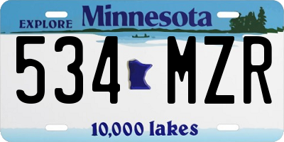 MN license plate 534MZR