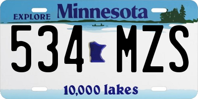 MN license plate 534MZS