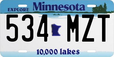 MN license plate 534MZT