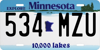 MN license plate 534MZU