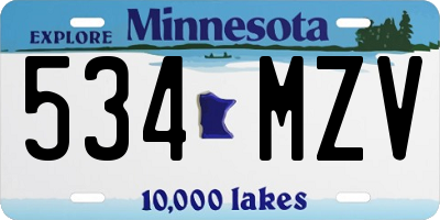 MN license plate 534MZV