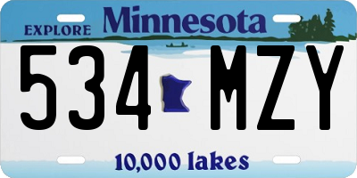 MN license plate 534MZY