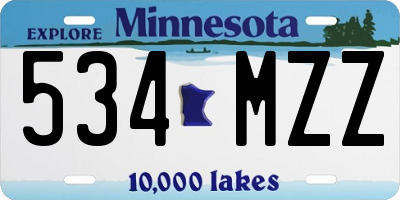 MN license plate 534MZZ