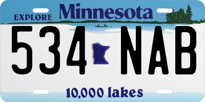 MN license plate 534NAB