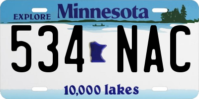 MN license plate 534NAC
