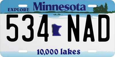 MN license plate 534NAD