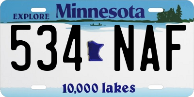 MN license plate 534NAF