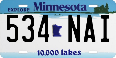 MN license plate 534NAI