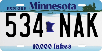 MN license plate 534NAK