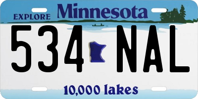MN license plate 534NAL