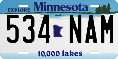 MN license plate 534NAM
