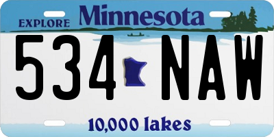 MN license plate 534NAW