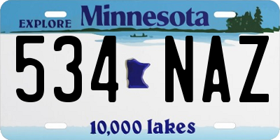 MN license plate 534NAZ