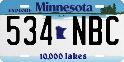 MN license plate 534NBC