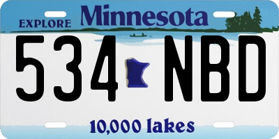 MN license plate 534NBD