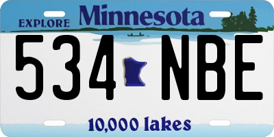 MN license plate 534NBE