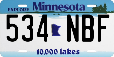 MN license plate 534NBF