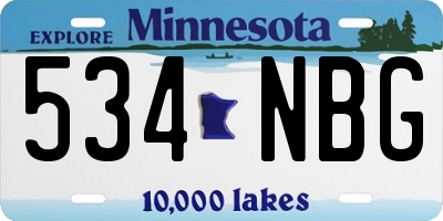 MN license plate 534NBG