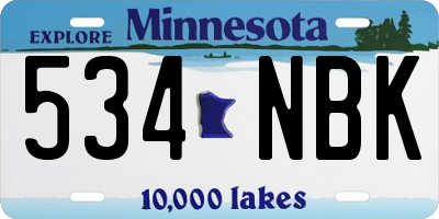 MN license plate 534NBK