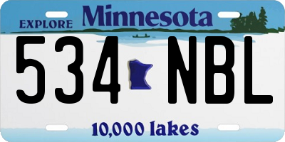 MN license plate 534NBL