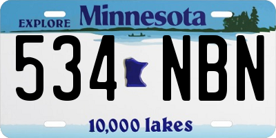 MN license plate 534NBN