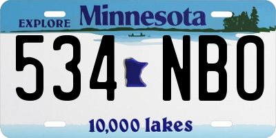 MN license plate 534NBO