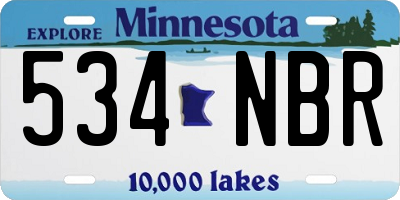MN license plate 534NBR