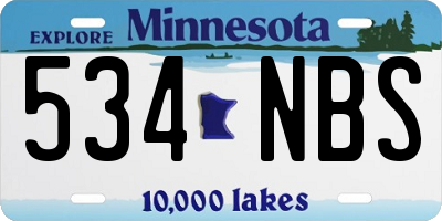 MN license plate 534NBS