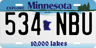 MN license plate 534NBU