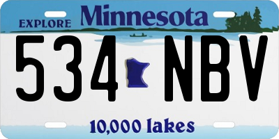 MN license plate 534NBV