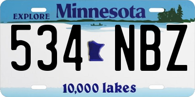 MN license plate 534NBZ