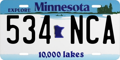 MN license plate 534NCA