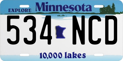 MN license plate 534NCD