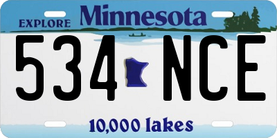 MN license plate 534NCE