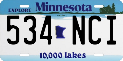 MN license plate 534NCI