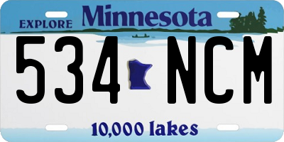 MN license plate 534NCM