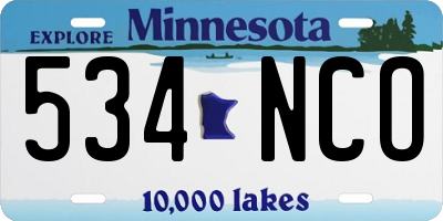 MN license plate 534NCO
