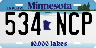 MN license plate 534NCP