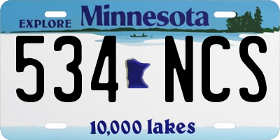 MN license plate 534NCS