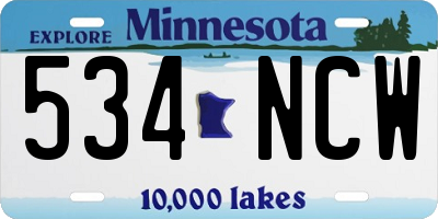 MN license plate 534NCW