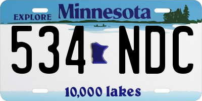MN license plate 534NDC
