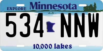 MN license plate 534NNW