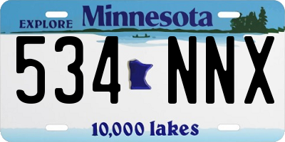 MN license plate 534NNX