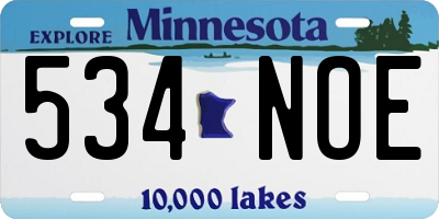 MN license plate 534NOE