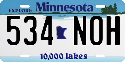 MN license plate 534NOH