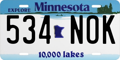 MN license plate 534NOK