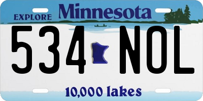 MN license plate 534NOL