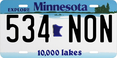 MN license plate 534NON