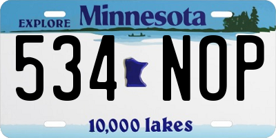 MN license plate 534NOP